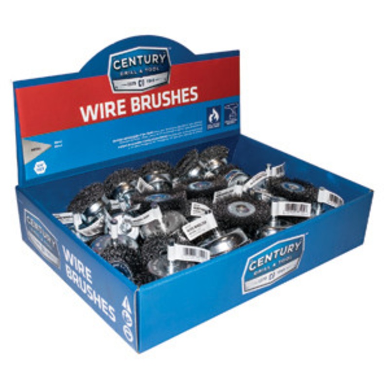 Century Drill & Tool 30 Piece Wire Cup Brush Display Merchandiser – CY88104