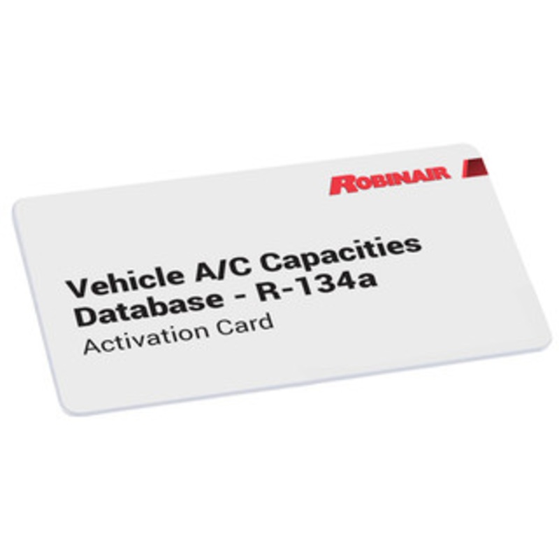 Robinair 2020 R134A Vehicle A/C Capacities Database – RA34001