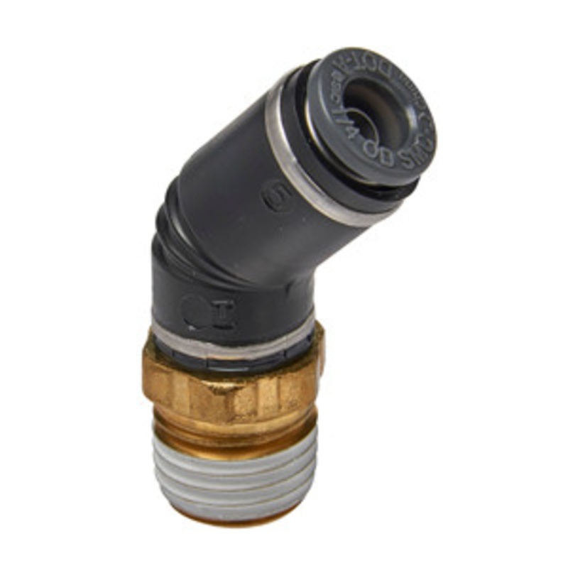 S.U.R.&R. 45 Swivel Male Elbow 1/4 Tube X 1/4 NPT (2) – SRRAB4230