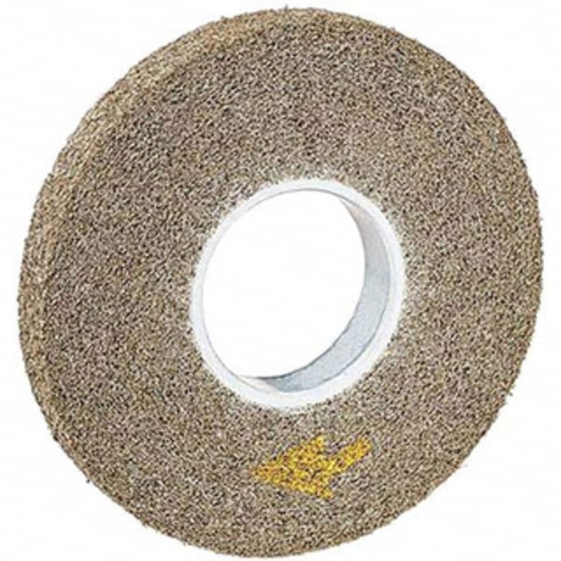 3M 6 Diam, 1 Face Width, 1 Center Hole, Medium Grade, Aluminum Oxide Deburring Wheel Convolute, Hard Density 7 Grade, 6,000 RPM 7000011912 – 01175686