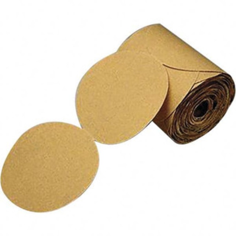 3M 5 Diam, 150 Grit FEPA, Aluminum Oxide Adhesive PSA Disc Very Fine Grade, Gold, A Weighted Backing, Flexible, Use with Random Orbital Sanders 7000028127 – 01209287