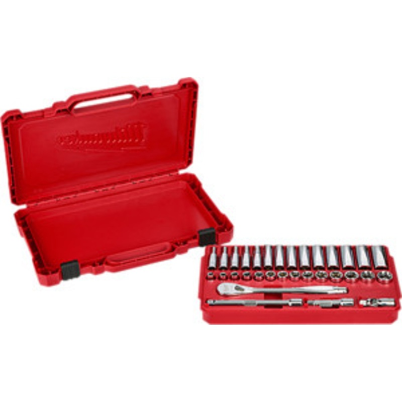 Milwaukee 32 Piece 3/8 Drive Ratchet & Metric Socket Set – MWK48-22-9508