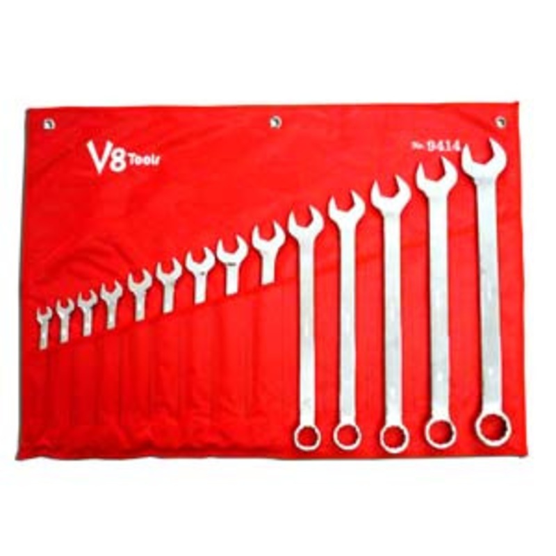 V8 Tools 14 Piece SAE Long Pattern Combo Wrench Set – VT9414