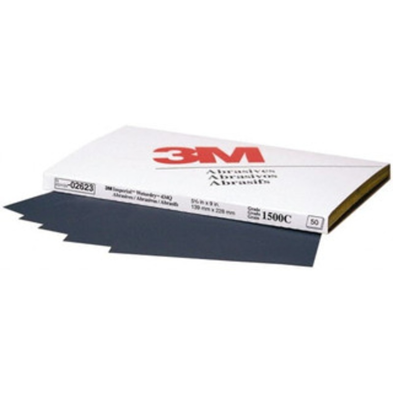 3M 1,500 Grit, Silicon Carbide Sanding Sheet 9 Long x 5-1/2 Wide, Ultra Fine Grade, A Weighted Paper Backing 7000028329 – 66087180