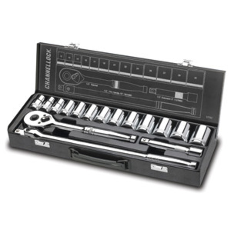 ChannelLock 16 Pc 1/2 Drive Metric Socket & Ratchet Set – CL32162