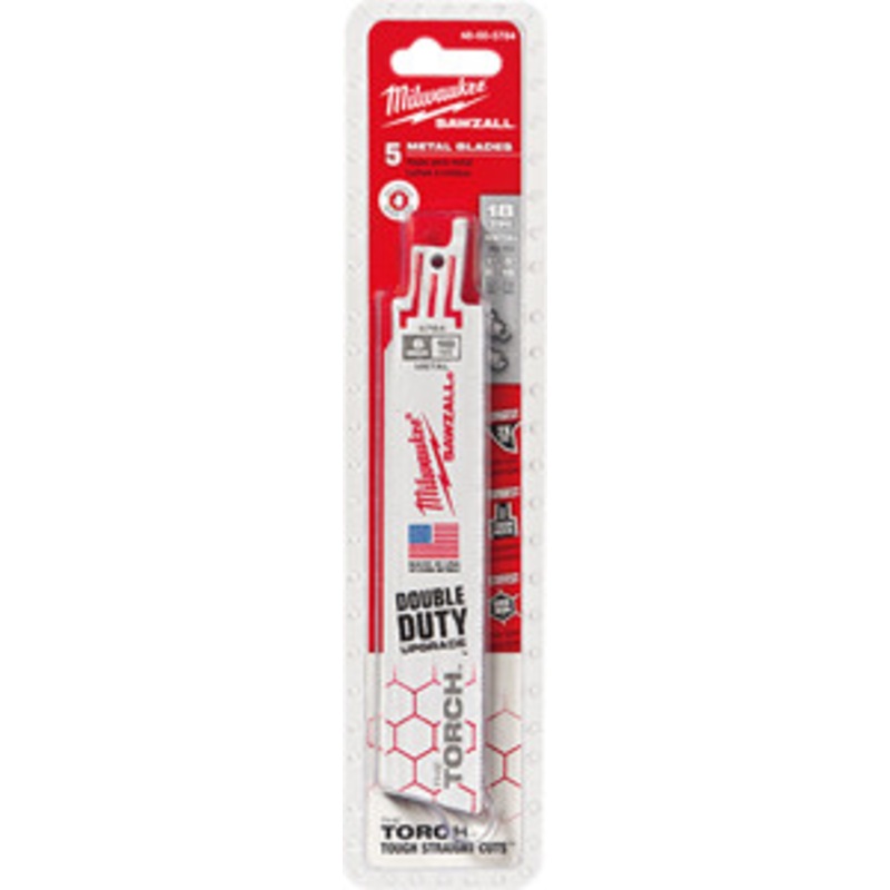 Milwaukee SAWZALL TORCH Metal Demolition Blades 6 – 18TPI (5Pk) – MWK48-00-5784