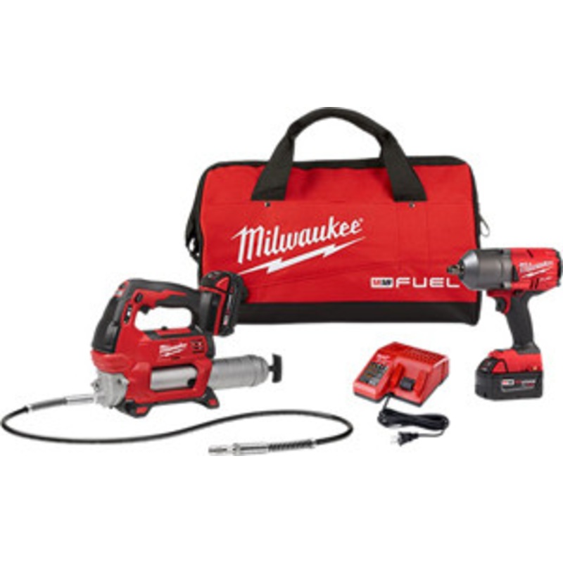 Milwaukee M18 1/2 Dr. Impact and Grease Gun Kit – MWK2767-22GG