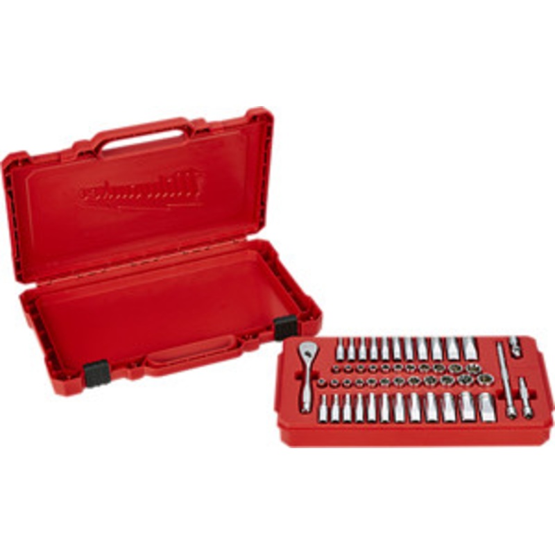 Milwaukee 1/4 Drive 50Pc Ratchet & Socket Set – Sae & Metric – MWK48-22-9004