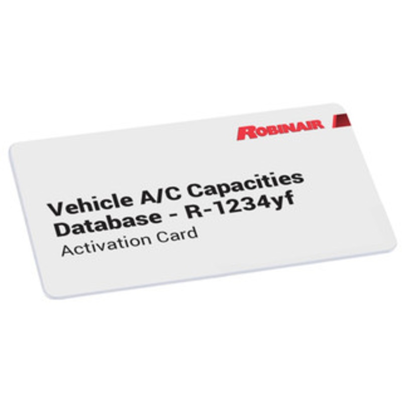 Robinair 2020 R1234yf Vehicle A/C Capacities Database – RA34002