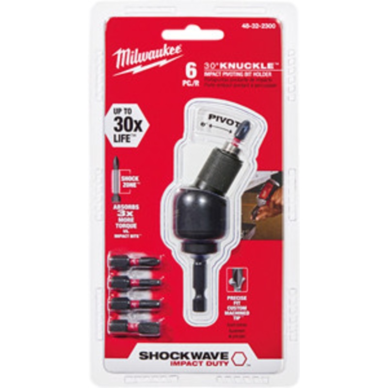 Milwaukee 6 Pc Shockwave 30 Nuckle Bit Holder Set – MWK48-32-2300