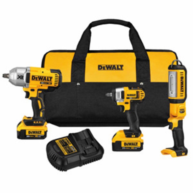 DeWALT 20V HPDR 1/2 and 3/8 Impact Kit with Flood Light – DWDCK398HM2