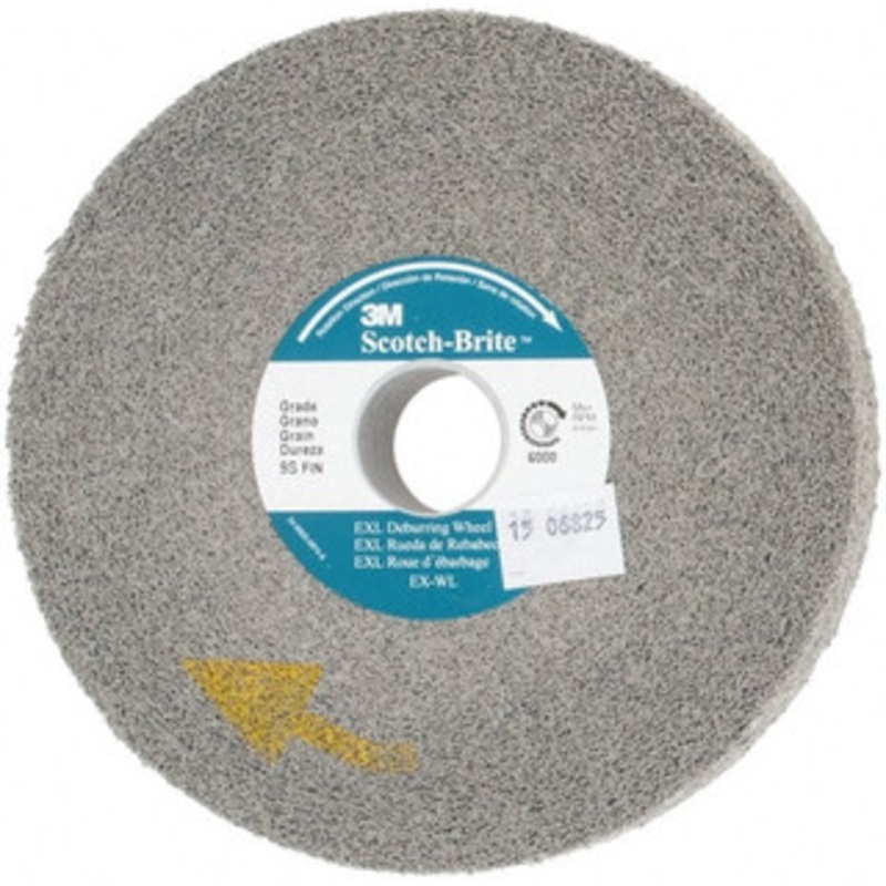 3M 6 Diam, 1 Face Width, 1 Center Hole, Fine Grade, Silicon Carbide Deburring Wheel Convolute, Hard Density 9 Grade, 6,000 RPM 7000000737 – 01722065