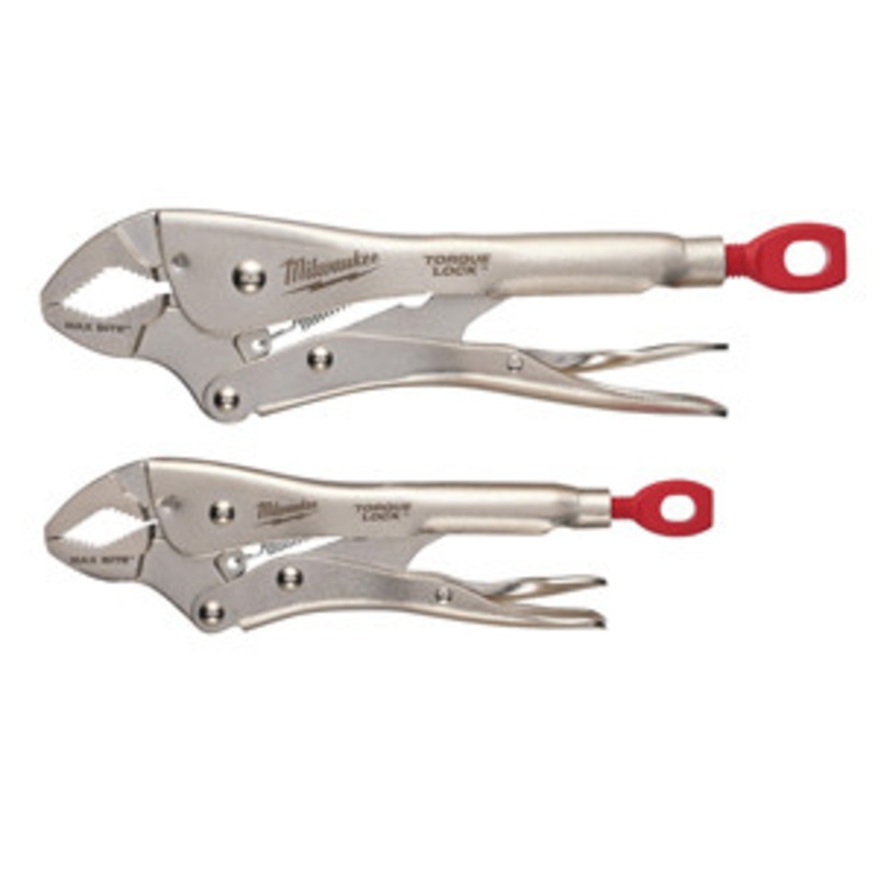 Milwaukee 2 Piece 7 & 10 Curved Jaw Locking Pliers with Maxbite – MWK48-22-3702