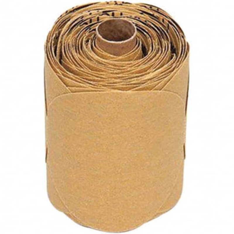 3M 5 Diam, 100 Grit FEPA, Aluminum Oxide Adhesive PSA Disc Fine Grade, Gold, A Weighted Backing, Flexible, Use with Random Orbital Sanders 7000028125 – 01209295