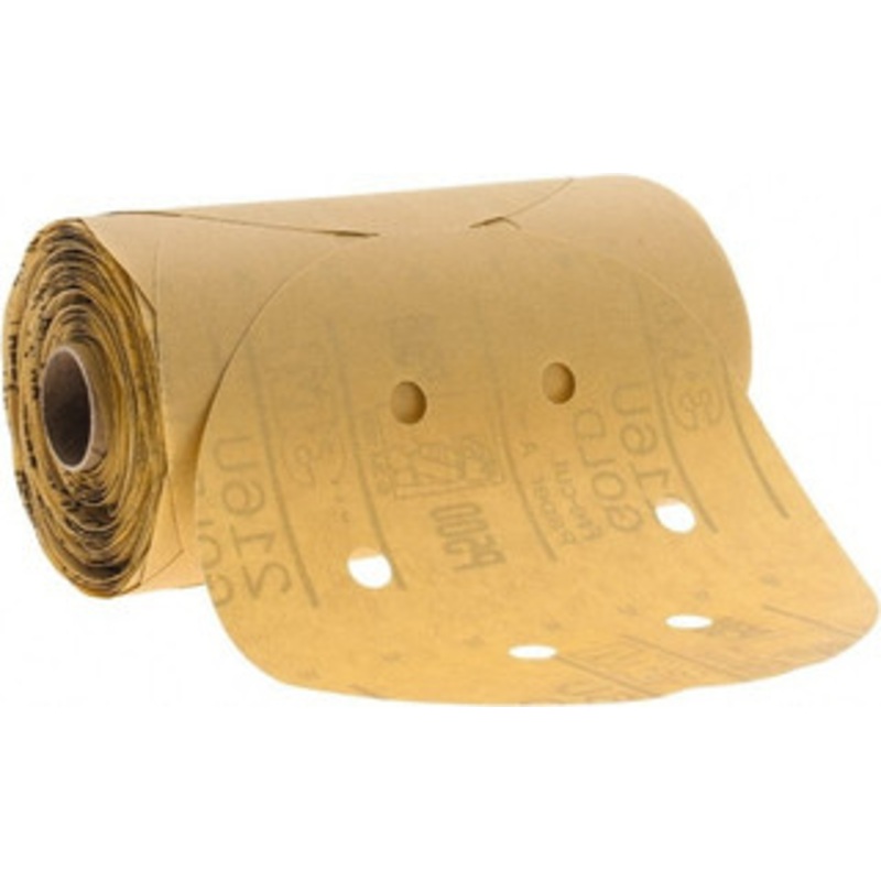 3M 6 Diam, 800 Grit Aluminum Oxide Adhesive PSA Disc Super Fine Grade, Gold, A Weighted Backing, Flexible, Use with Random Orbital Sanders 7000028243 – 01209543