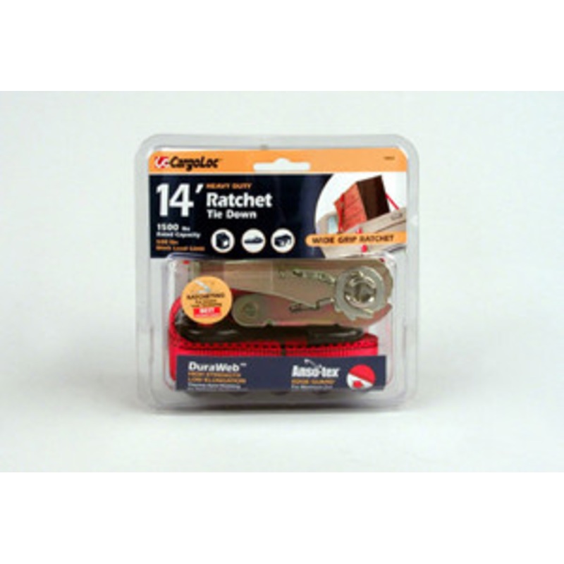 CargoLoc Ratchet Tie Down 1 x 14 ft x 1500 lbs S-Hooks – CK84022