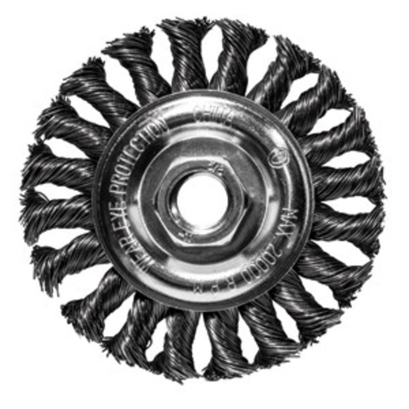 Century Drill & Tool 4 Knotted Wire Brush Wheel M10 x 1.25M Arbor – CY76048