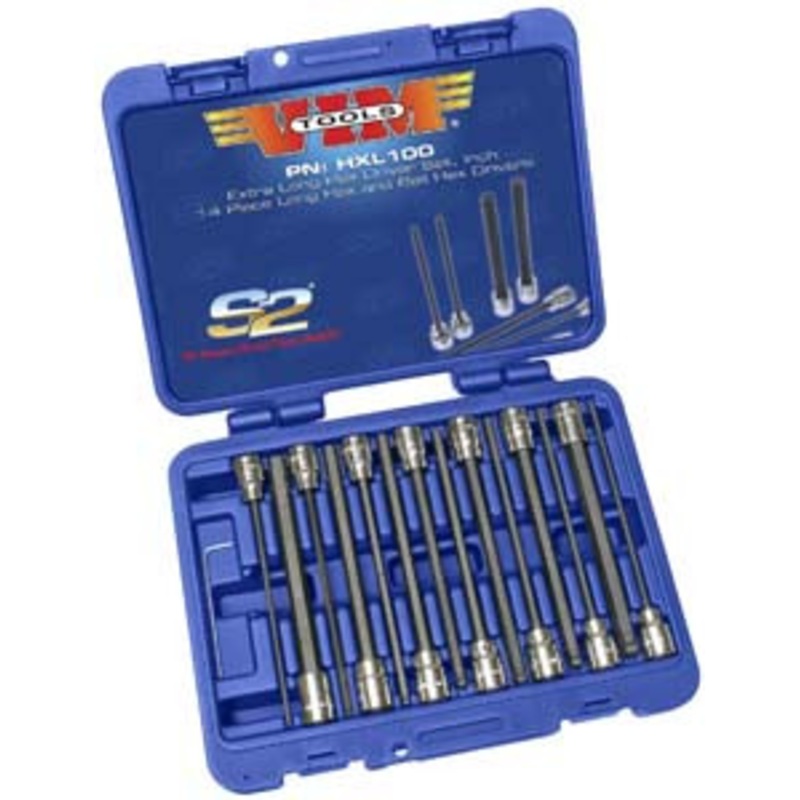 VIM Tools 14 Piece SAE XL Hex Bit Set Ball and Straight Ends – VMHXL100