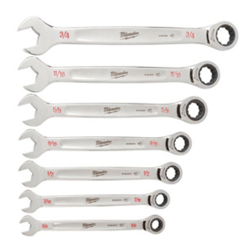Milwaukee 7 Pc SAE MAX BITE Ratcheting Wrench Set – MWK48-22-9406