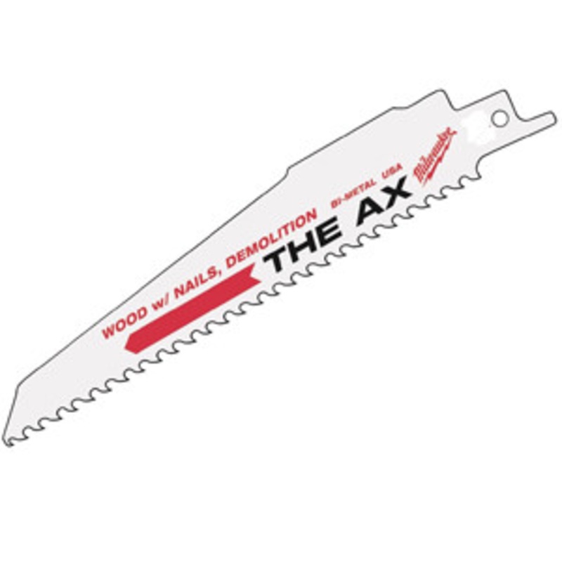 Milwaukee 9 x 5 TPI Sawsall The AX Nail Embedded Wood Blades 1/2 – MWK48-00-8026