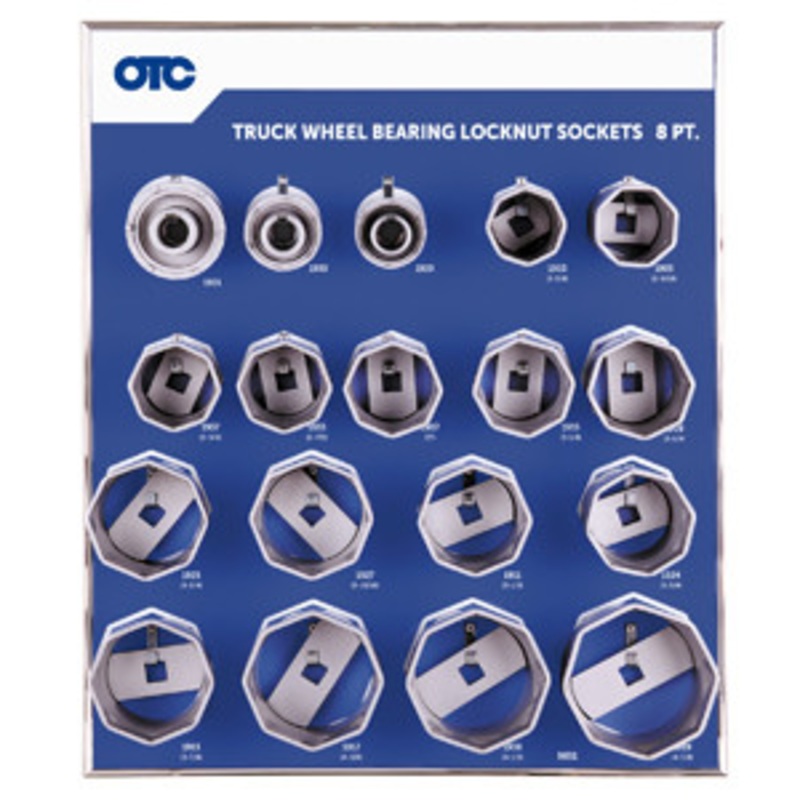 OTC 18 Piece 8 Point Wheel Bearing Locknut Socket with Tool Board – OT9851