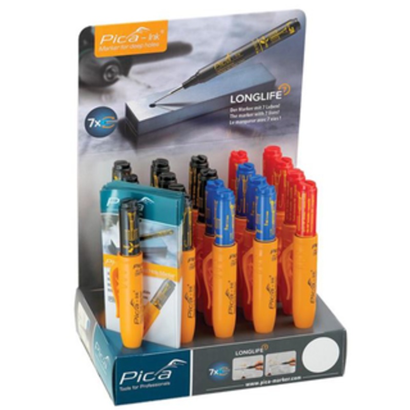 Pica Longlife Pica-Ink Markers For Deep Holes, Red, Blue & Black Package – 150/20