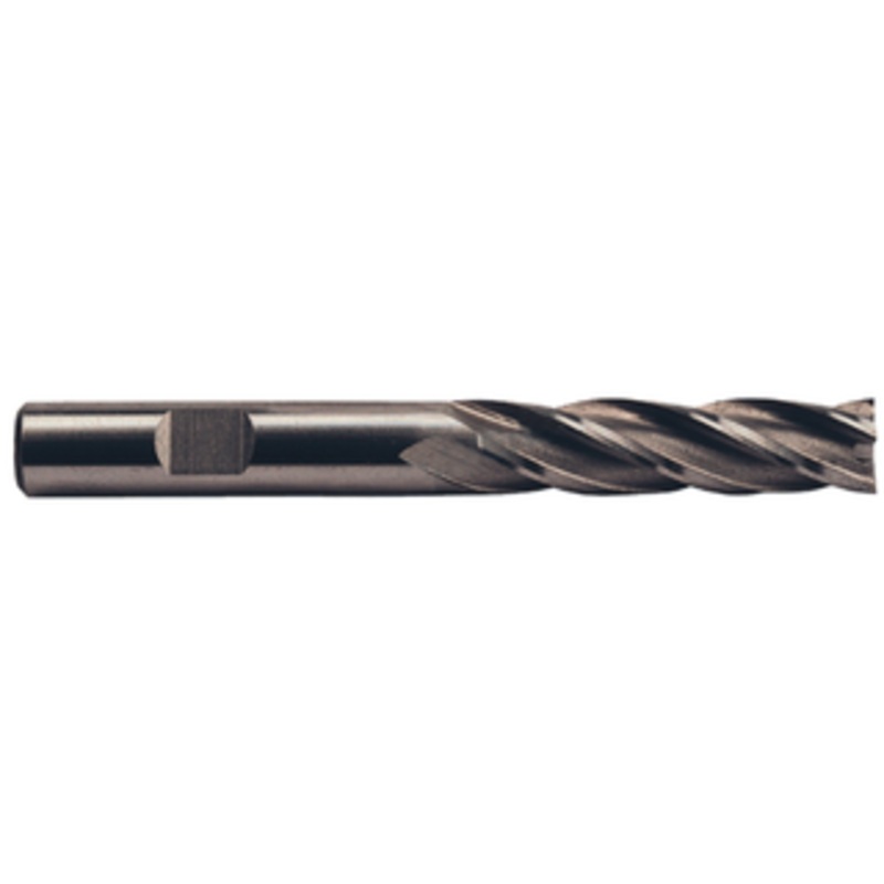 Precise 4 Flute Long Length H.S.S. Finishing End Mill, 5/8 Size, 5/8 Shank Diameter, 2-1/2 Length of Cut, 4-5/8 OAL