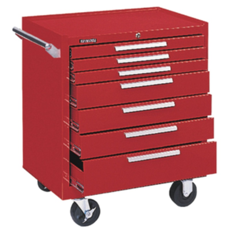 Kennedy Red 7 Drawer Roller Cabinet, 29W x 20D x 35H – 297XR