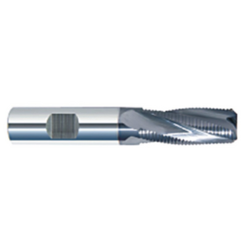 Rushmore USA 4 Flute Carbide AlTiN Coated Fine Pitch Roughing Single End Mill, 5/16 Size, 1/2 Length of Cut, 0.020 Chamfer, 2 Overall Length