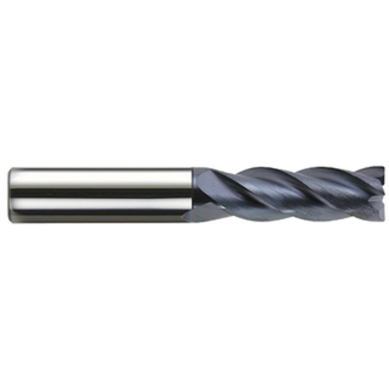 Rushmore USA 4 Flute Variable Helix Solid Carbide nACo Coated Single End Mill, 1/8 Size & Shank Diameter, 1/2 Length of Cut, .015 Radius, 1-1/2 Overall Length