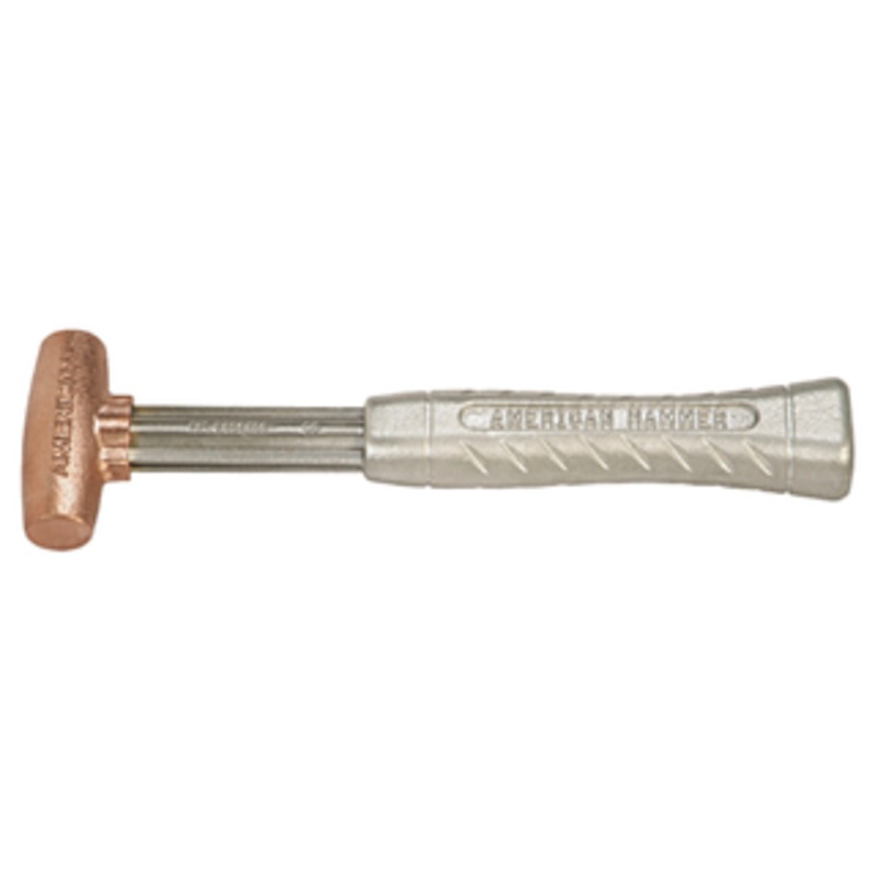 American Hammer Pure Copper Head Tapered Hammer, 1-1/4 Face Diameter, 2 lbs. Head Weight, 12 Handle Length – AM2CUAG