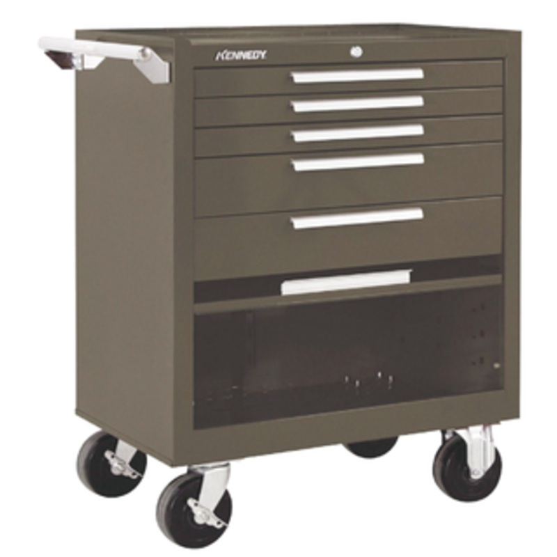 Kennedy 5 Drawer Brown Wrinkle Roller Cabinet, 27W x 18D x 35H – 275XB