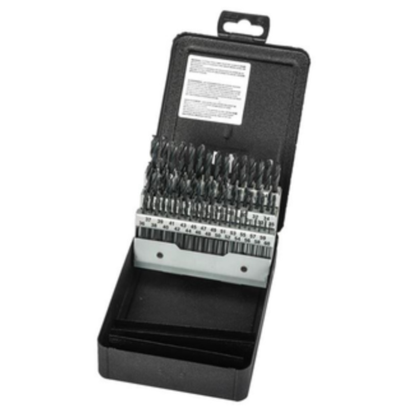 Precision Twist Drill 60 Piece HSS Screw Machine Stub Length Drill Set, #1 to #60 – C60R41C