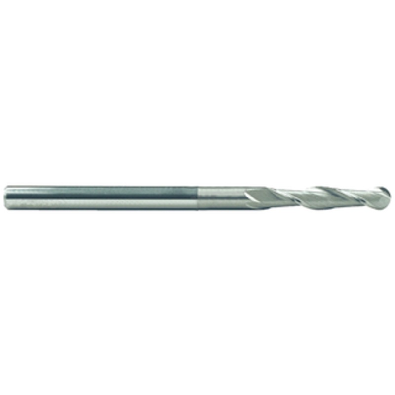 Rushmore USA 2 Flute Ball End Long Reach Undercut Shank Micrograin Carbide Single End Mill, 1/2 Size & Shank Diameter, 1-1/2 Length of Cut, 2-1/2 Neck Length 6 Overall Length