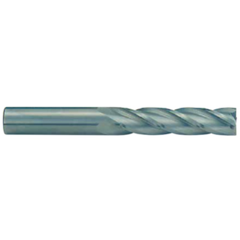 Rushmore USA 4 Flute Micrograin Long Length Uncoated Solid Carbide Single End Mill, 1/2 Size, 2 Length of Cut, 4 Overall Length