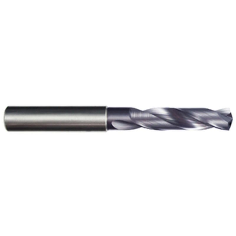 Rushmore USA Solid Carbide AlTiN 8XD Coolant Thru Drill, 15/64 Size, 0.2344 Decimal Size, 0.2362 Shank Diameter 2.244 Flute Length, 3.74 Overall Length