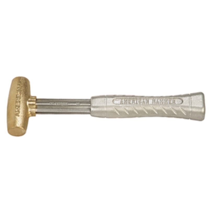 American Hammer Bronze Alloy Head Tapered Hammer, 1-1/4 Face Diameter, 2 lbs. Head Weight, 12 OAL – AM2BZAG