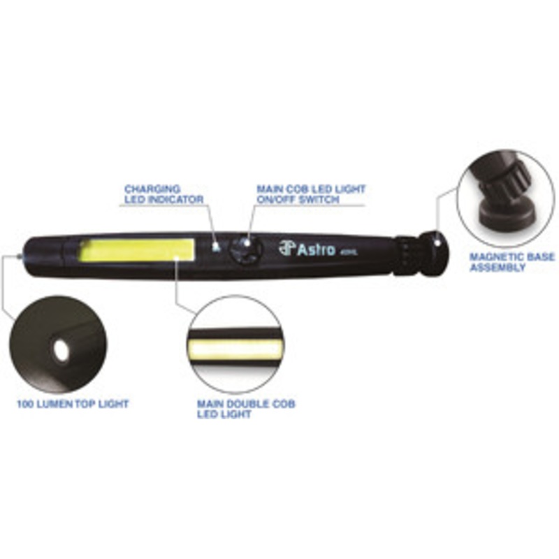 Astro Pneumatic 400 Lumen Rechargeable Handheld Light W/ Top – AO40HL