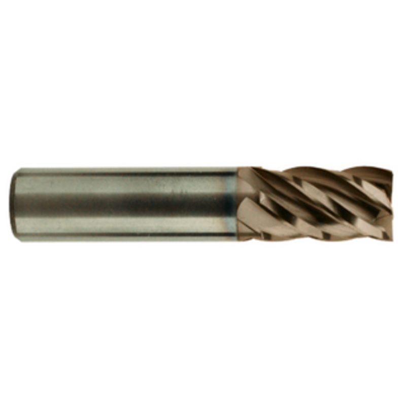 T&O 5 Flute SuperCEED Solid Carbide TiCN Coated 45 Helix Stub Single End Mill, 1/8 Size & Shank Diameter, 1/4 Length of Cut, 1-1/2 Overall Length