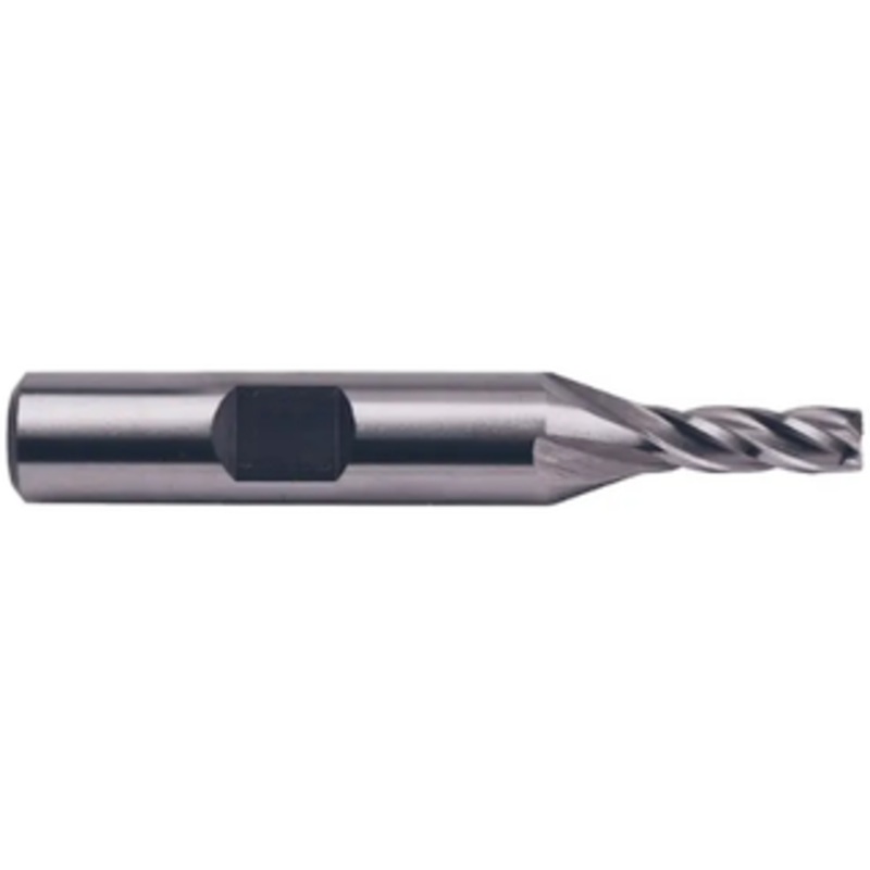 Precise M42 8% Cobalt 4 Flute Single End Mill, 1/4 Size, 3/8 Shank Diameter, 5/8 Length of Cut, 2-7/16 Overall Length
