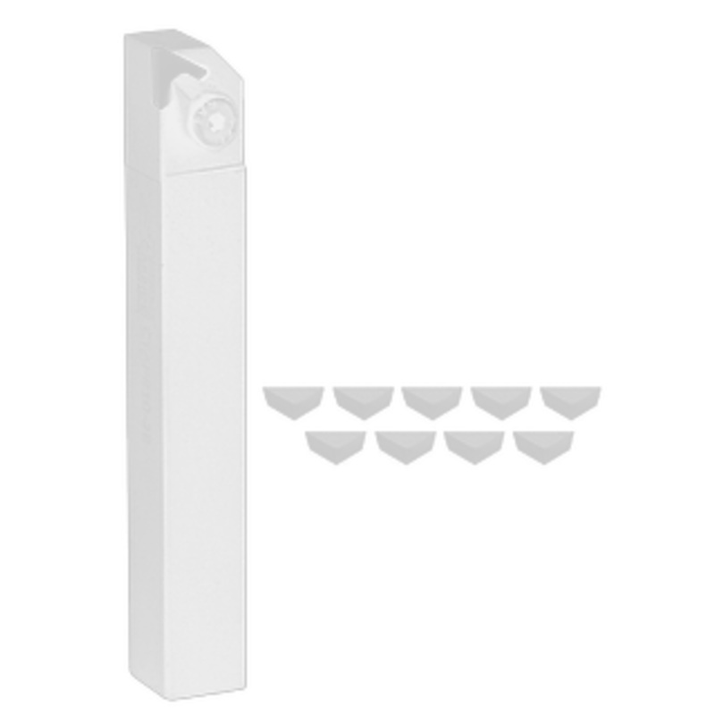 Terra Carbide 3/4 Shank Turning Holder Set with 10 Inserts, I.C. 3/8 – CTGPR12-3B SET-B