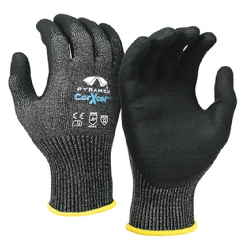 Pyramex Corxcel HPPE Liner Micro-Foam Nitrile Black Gloves – Extra Large (10) Size – GL603C5XL