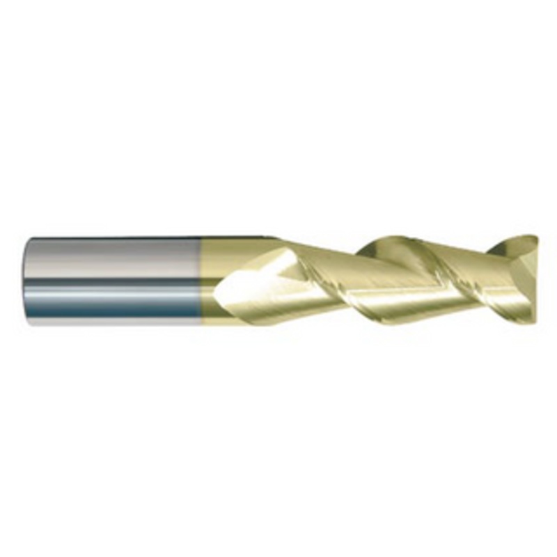 Rushmore USA 2 Flute Carbide ZrN Coated Single End Mill, 3/8 Size, 1-3/8 Flute Length, 3 Overall Length