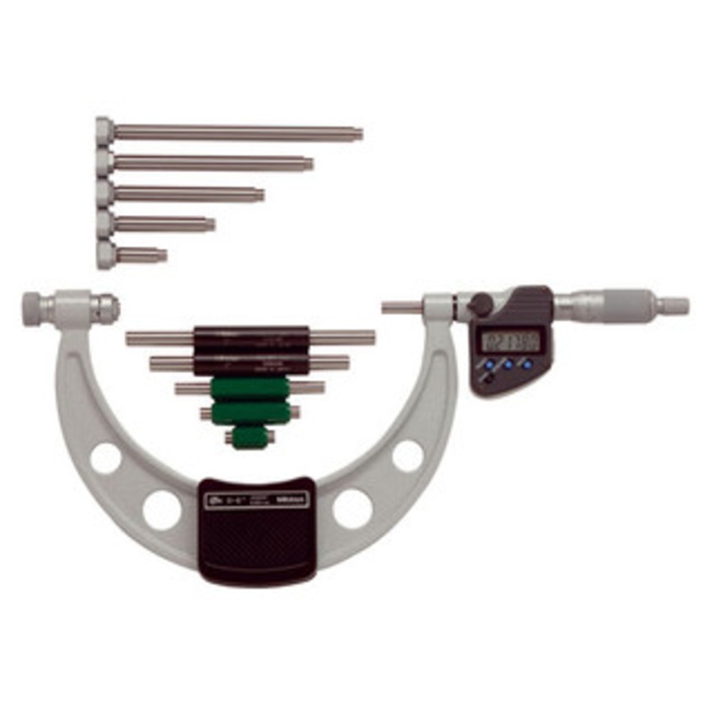 Mitutoyo Metric Outside Micrometers, Series 340 with Interchangeable Anvils