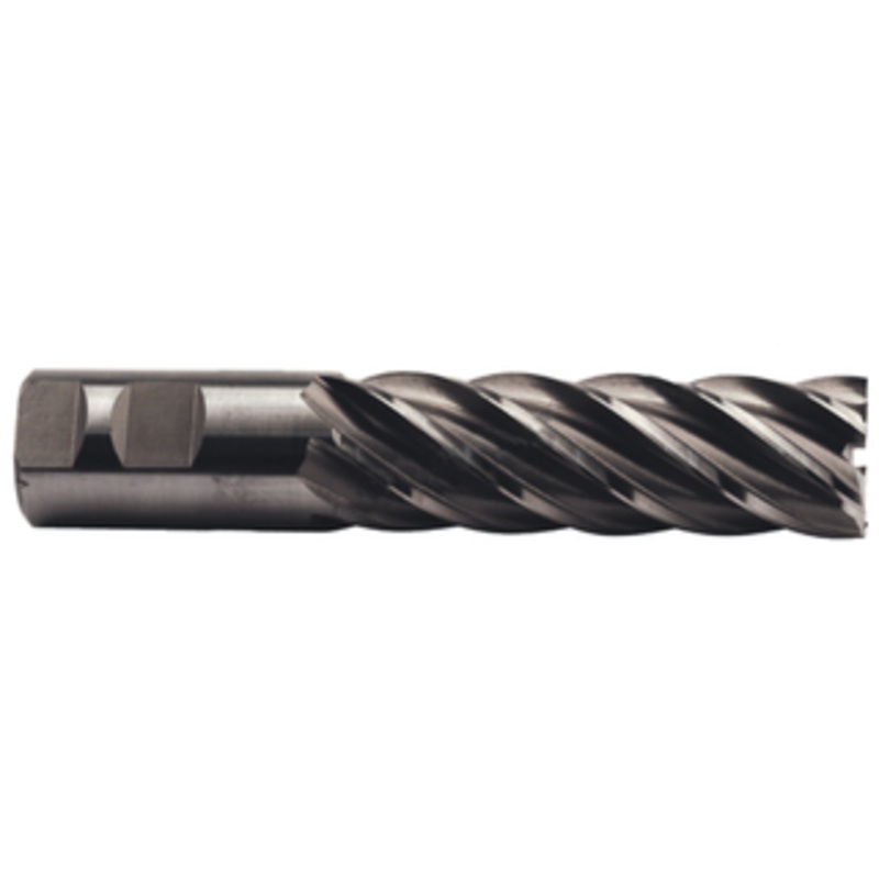 Precise 6 Flute H.S.S. Long Length Non-Center Cut Finishing End Mill, 1-1/4 Size, 1-1/4 Shank Diameter, 4 Length of Cut, 6-1/2 OAL