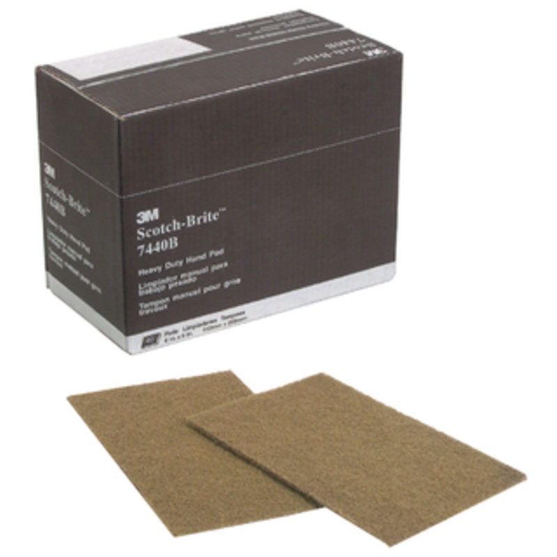 3M Scotch-Brite 40 Piece 6 x 9 Coarse Heavy Duty Hand Pads – Tan – 7440