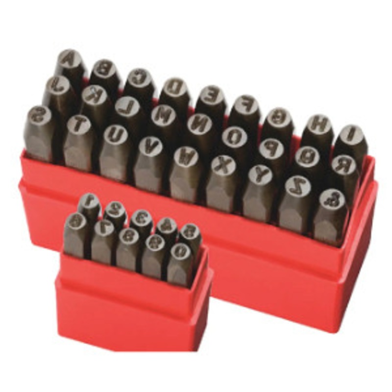 Pryor Impression Grade Hand Stamp Combo Letter & Number Set, 3/16 Character Size