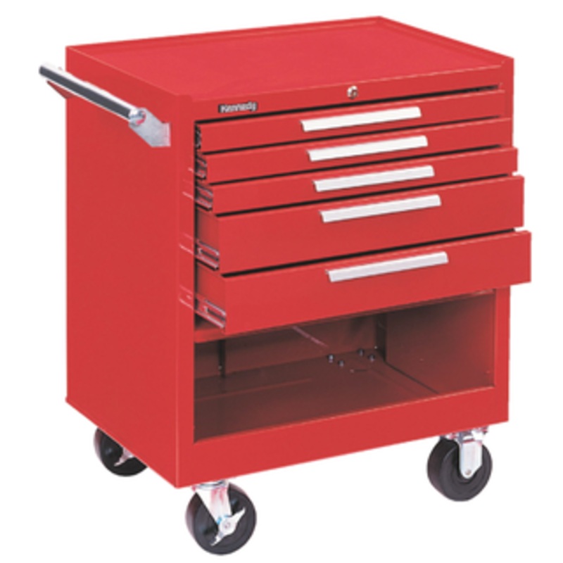 Kennedy 5 Drawer Red Roller Cabinet, 27W x 18D x 35H – 275XR