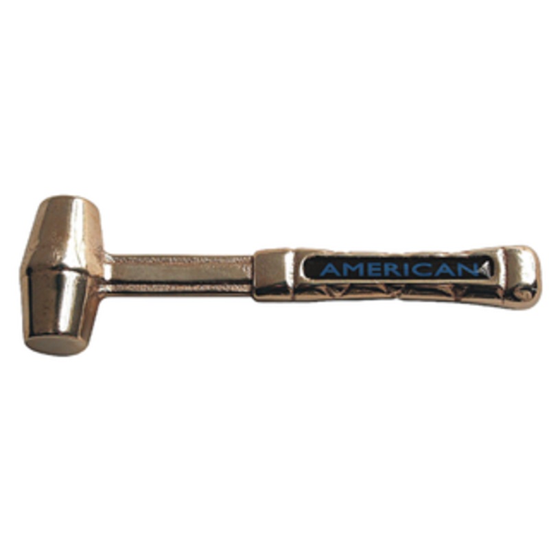 American Hammer Bronze Alloy Head Tapered Hammer, 1/2 Face Diameter, 8 oz. Head Weight, 6 OAL – AM08BZAG
