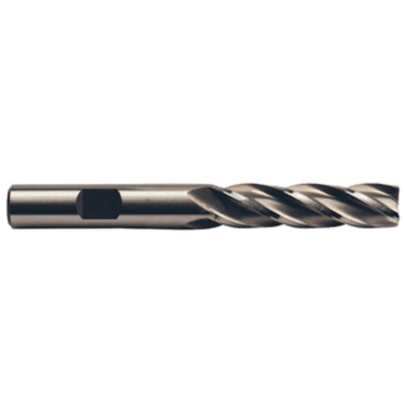 Precise 4 Flute H.S.S. Long Length Non-Center Cut Finishing End Mill, 3/4 Size, 3/4 Shank Diameter, 3 Length of Cut, 5-1/4 OAL